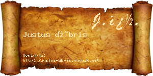 Justus Ábris névjegykártya